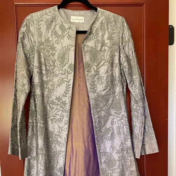 Khandoma Custom Silk Mid Length Jacket - Picture 1 of 9